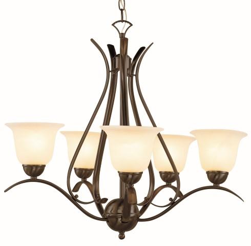 5 LT CHANDELIER-MARBLEIZED GLS